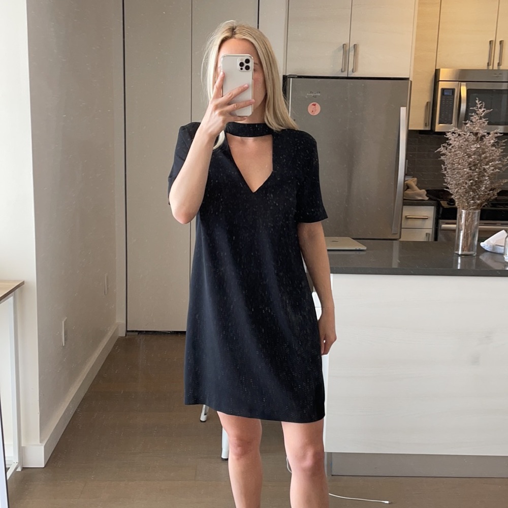 Zara black dress with neck cut out